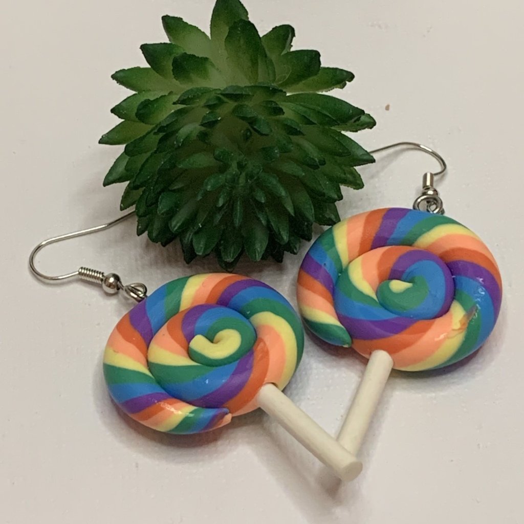 Lollipop Earring Sucker Earring Candy Earring Funny Food Gift Idea Candy
